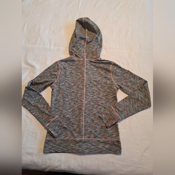 Zella Girl size Large or 14 full zip hoodie teal, gray & peach 2 pockets EUC - Picture 5 of 5